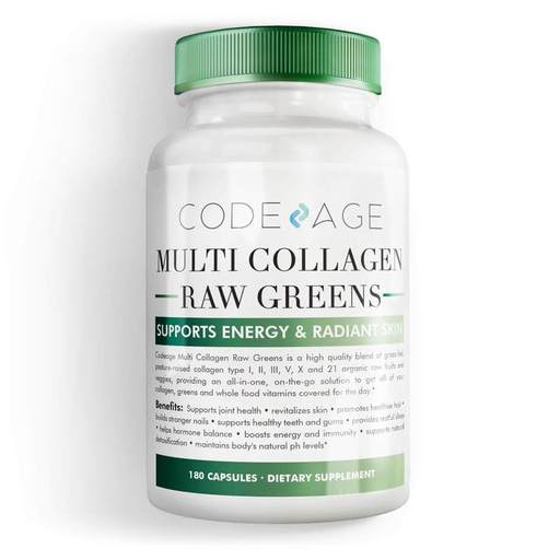 Codeage Complexo de Verdes de Multi Colgeno - Super Verdes Orgnicos de Peptdeos de Multi Colgeno - Colgeno Hidrolisado Tipo I, II, III, V e X, Colagem de Grama