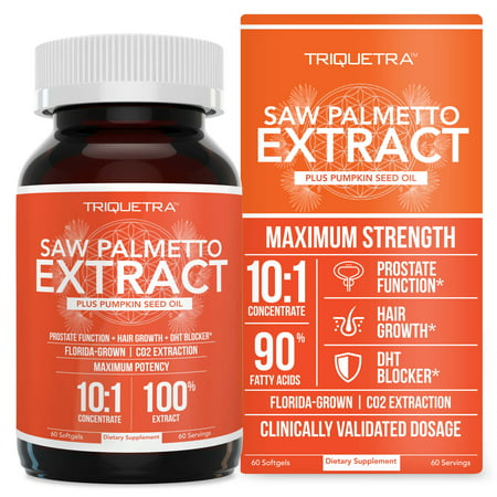 Saw Palmetto Extract  10X Potency  Pharmaceutical Grade Strength - Plus Pumpkin Seed Oil - Supports Prostate Health  Relieves Urination Issues  Sup