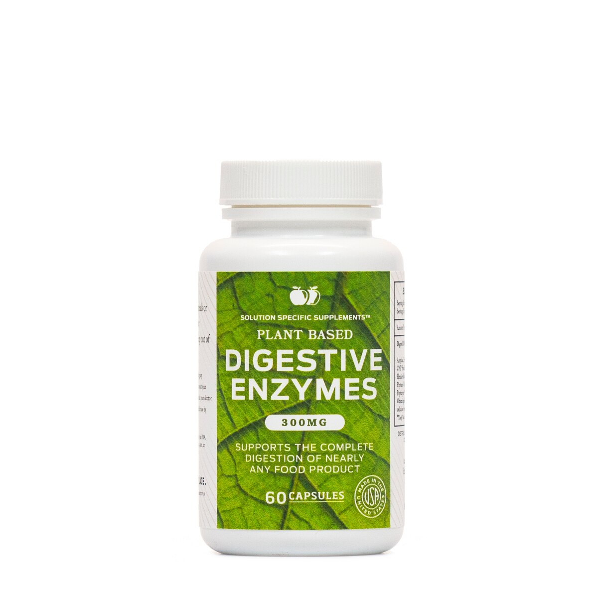 Digestive Enzymes Supplements  Natural Plant Based Superfood - 60 Capsules 600mg Probiotics Amylase Bromelain Lipase