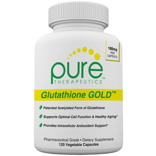 Pure Therapeutics Glutationa GOLD - 120 Vcaps 100mg S-Acetil-Glutationa * POR CPSULA * Perfeito para dosagem dividida (fornecimento de 2/4 meses)