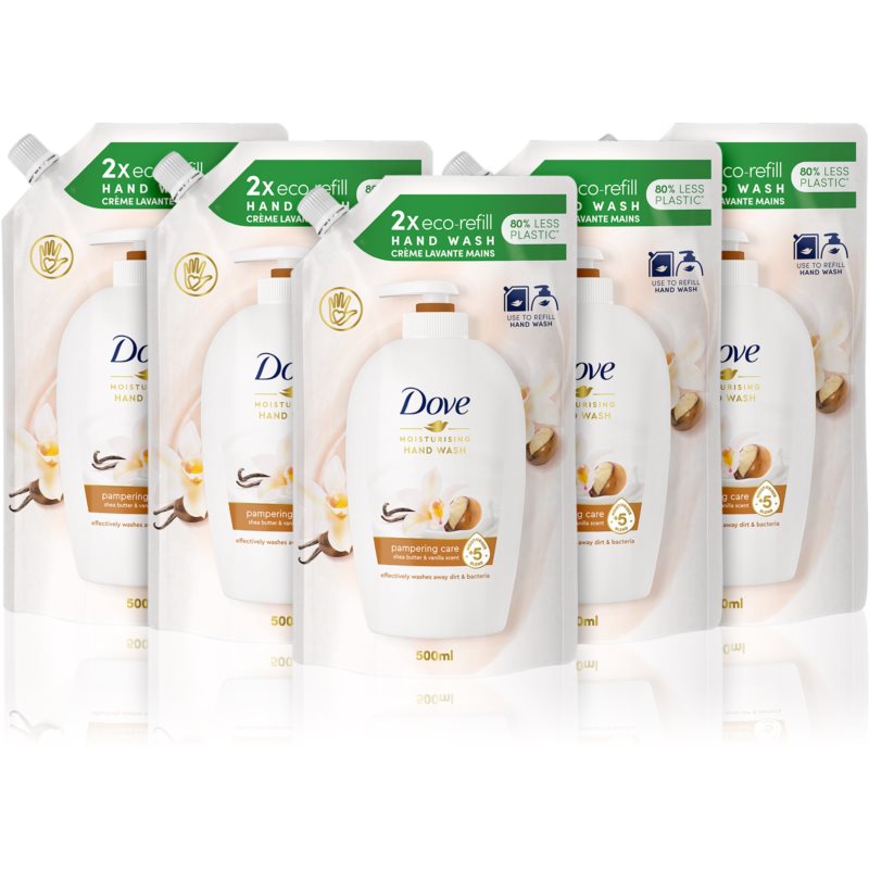 Dove Pampering Care Liquid Hand Soap 5 X 500 Ml (economy Pack) Refill