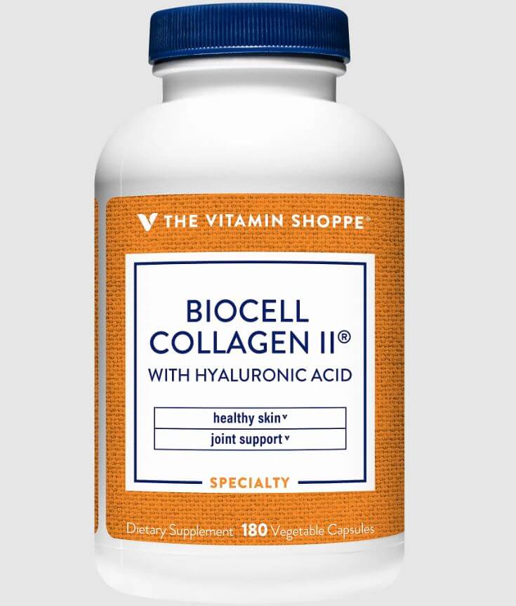 The Vitamin Shoppe O bioclula colgeno II com cido hialurnico tipo II, que  principalmente proveniente de galinhas e abundante em caldo de galinha, 