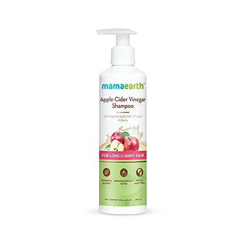 Mamaearth Apple Cider Vinegar Shampoo with Organic Apple Cider Vinegar & Biotin for Long & Shiny Hair  250ml
