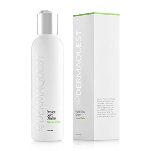 DermaQuest Peptide Vitality Creamy Peptide Glyco Cleanser - Reducing Inflammation & Signs of Aging Exfoliating Face Wash with 15% Glycolic Acid, 6 Oz
